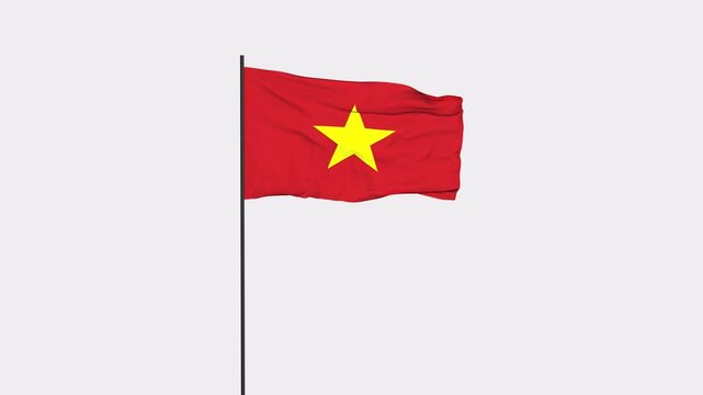 Vietnam Flag Animation 4K Transparent Background with Alpha Channel