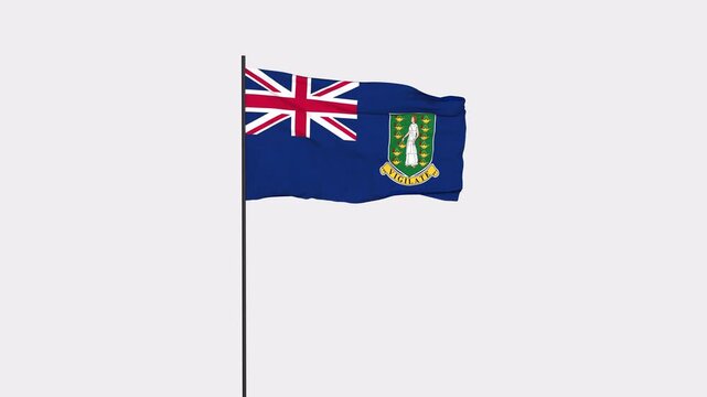 Virgin Islands (British) Flag Animation 4K Transparent Background with Alpha Channel