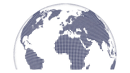 Earth globe vector dotted world map illustration showing Europe Africa Atlantic ocean continents technology background design template for business presentation  © Ahmed