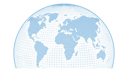 World map globe vector with grid lines latitude longitude continents earth sphere illustration design template for business technology presentation banner background © Ahmed