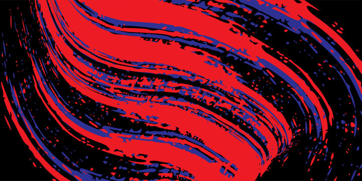 Car sticker wrap banner abstract sporty lines blue, red and black grunge color combination brush thunder storm pattern motorsport racing, vector illustration. Eps 10.