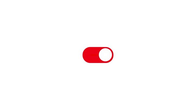 Modern flat-design toggle button. An animation of a toggle switch that changes from off to on Concept of modern user interface design.