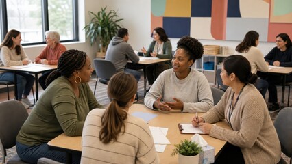 Obraz premium Chronic Absenteeism African American Group Varied Caregiver Including