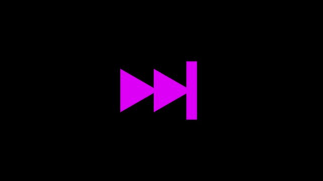 Rewind button icon isolated on black background. 4K Video.
