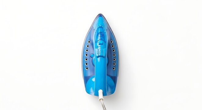 Electric blue household iron appliance.