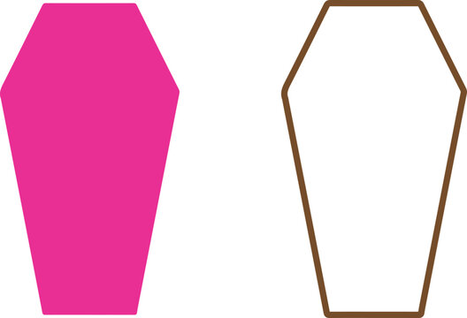 Pink and outline octagonal geometric shapes comparison