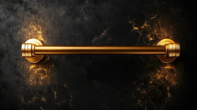 Elegant gold bar on marble background with warm light accents