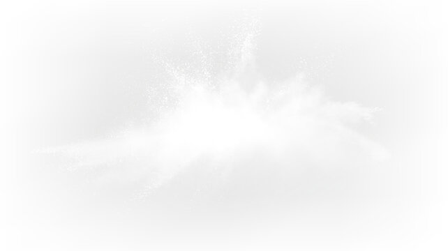 Sugar powder splash with dynamic dust cloud and lighting effect