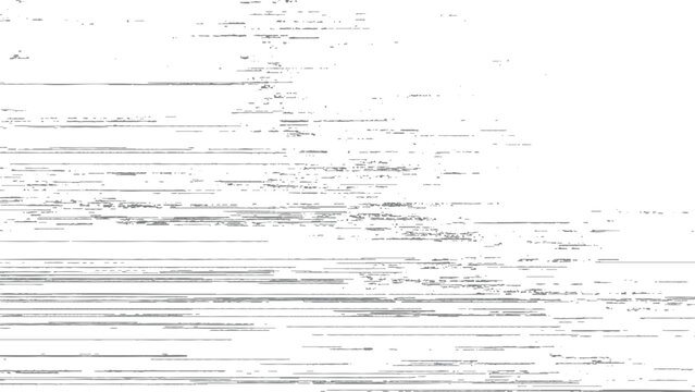Abstract black and white glitch texture background, digital pixel distortion horizontal speed line overlay pattern