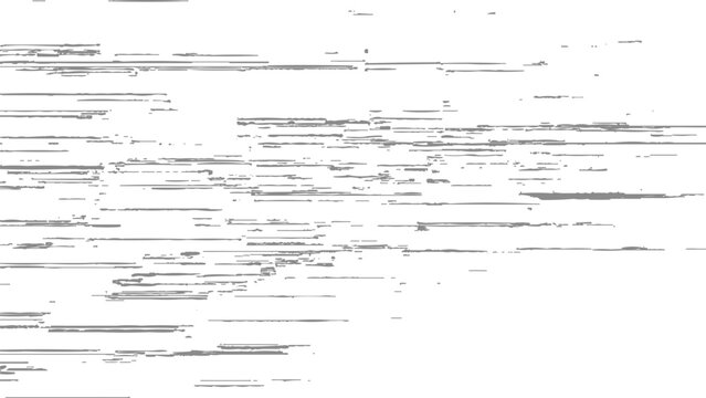 Abstract black and white glitch texture background, digital pixel distortion horizontal speed line overlay pattern