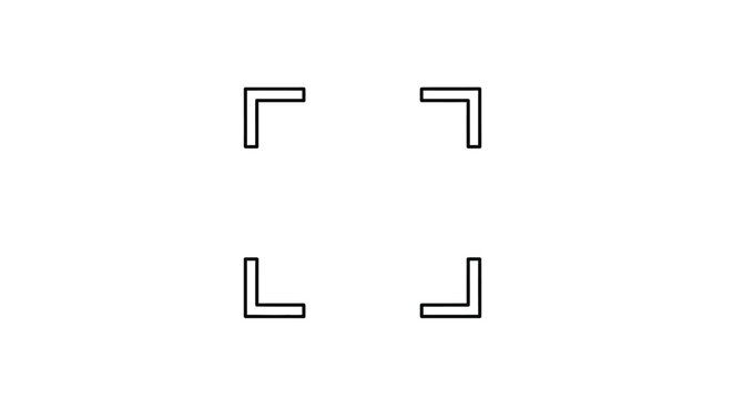 Corner, bracket, angle, icon set, vector graphics