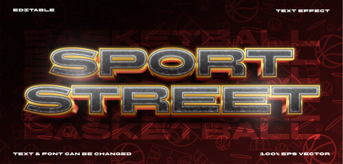 Sport Street Basketball Sports Text Effect and Graphic Style Vector © Dhm