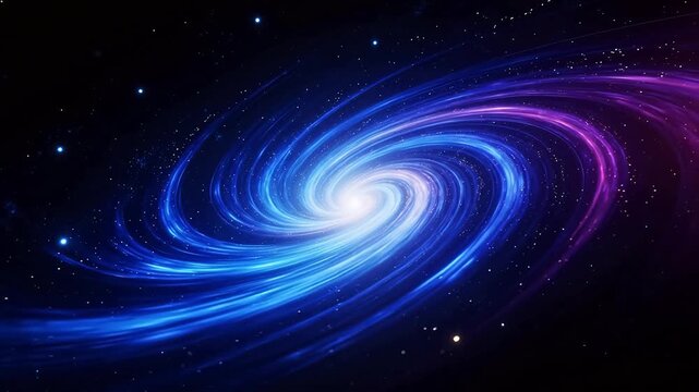 Colorful spiral galaxy in space