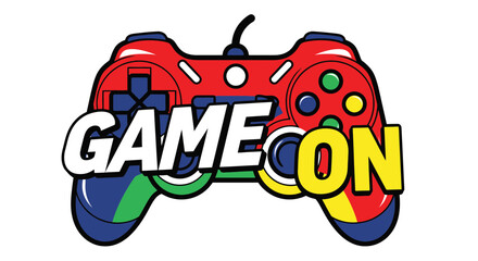 Gamecon logo featuring a vibrant red and blue gamepad controller © Koyong