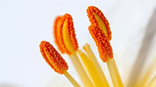 Closeup of flower stamens