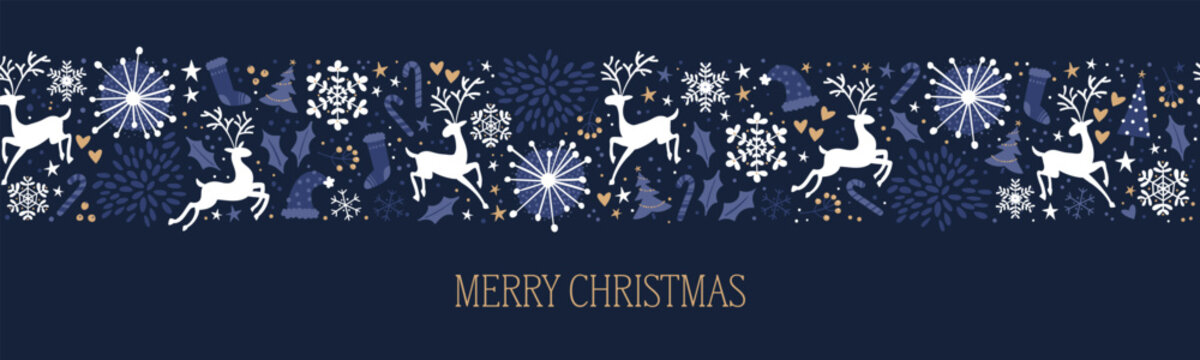 Beautiful christmas doodles seamless pattern - hand drawn and detailed, great for christmas textiles, banners, wrappers, wallpapers - vector surface design