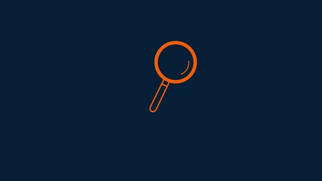 magnifying glass icon motion 4k animation. motion graphic of magnifying glass icon.