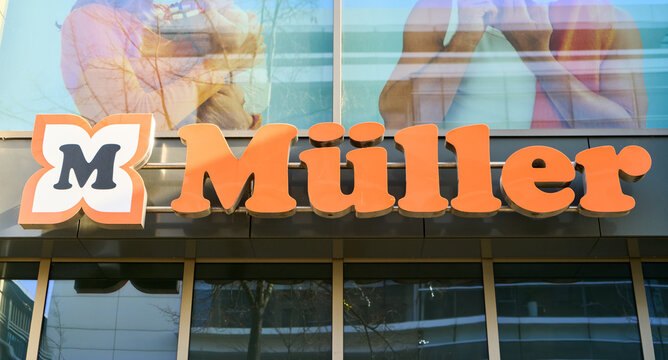 MANNHEIM, GERMANY - March 12th 2026 - Photo Of M&uuml;ller Retail Expansion German Retail Chain Storefront Signage And Brand Recognition In European Market Consumerism