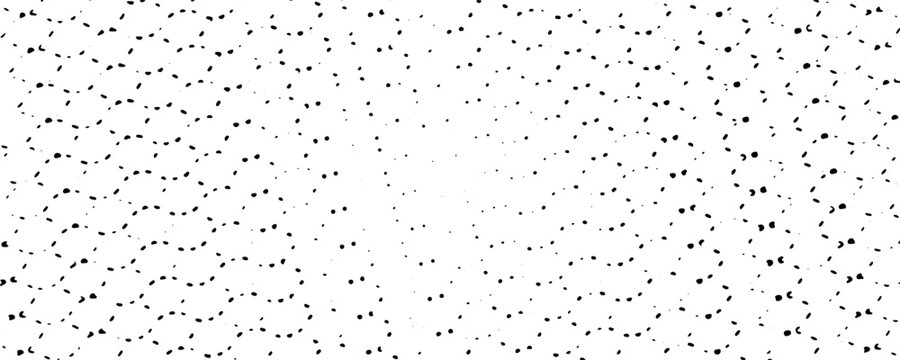 Abstract background featuring a seamless, minimalist pattern of irregular black ink-like dots arranged in a rhythmic, wavy, and organic structure against a clean white backdrop.