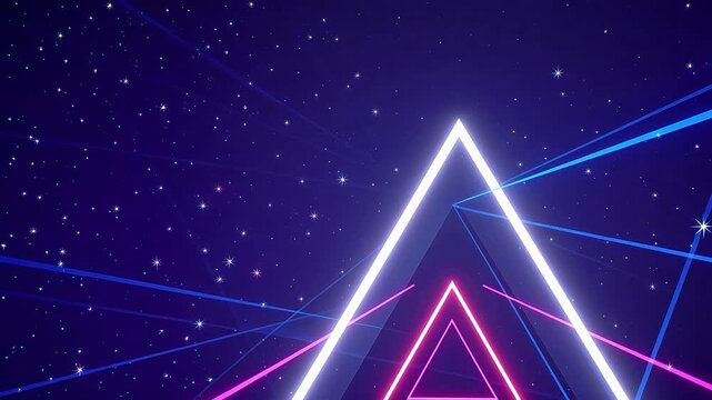 Neon triangle starry night