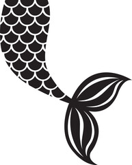 Mermaid Tail Silhouette with Scale Pattern Illustration © Round9