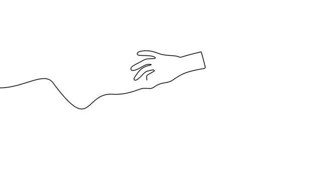 Hand Holding Key Continuous Line Drawing Footage For Opportunity And Access