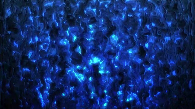 Blue purple abstract 3d sphere of glowing energy waves motion. Flowing neon fire, smoke, wisp in fluid wave, energy glowing magic waves and electric lightning Energy force fields and energy. 4k