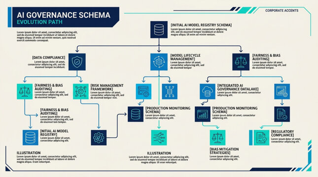 AI Governance Schema and Corporate Model Lifecycle Evolution Path Diagram