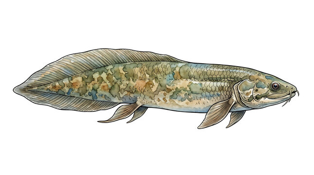 Bowfin Fish Illustration - Transparent Background