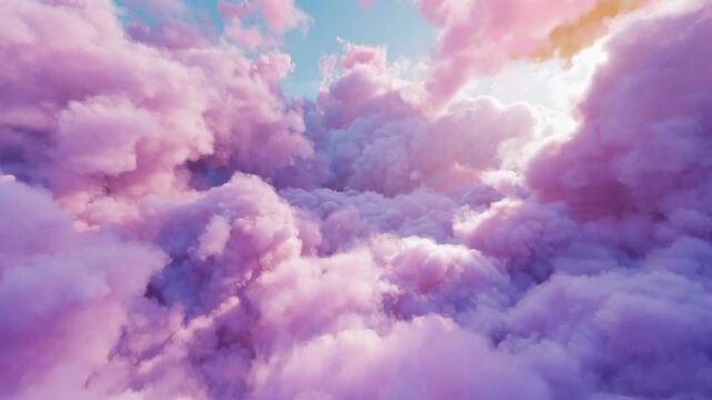 Vibrant Colorful Clouds Filling the Sky during a Dramatic Sunrise or Sunset Creating an Ethereal Atmosphere