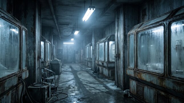 Silent laboratory with mysterious structures