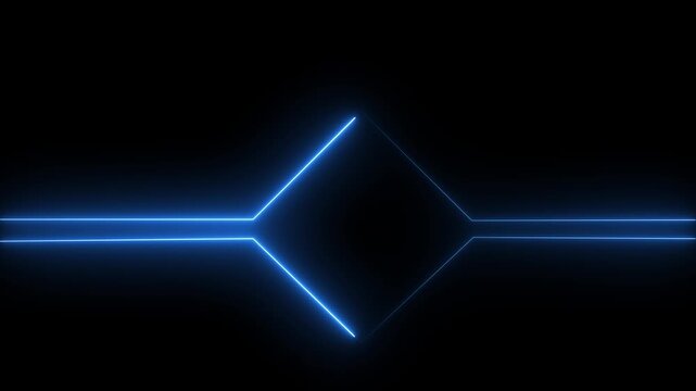 Line rhombus for logo title graph HUD glowing loop technological,concept of line neon bar Animation .