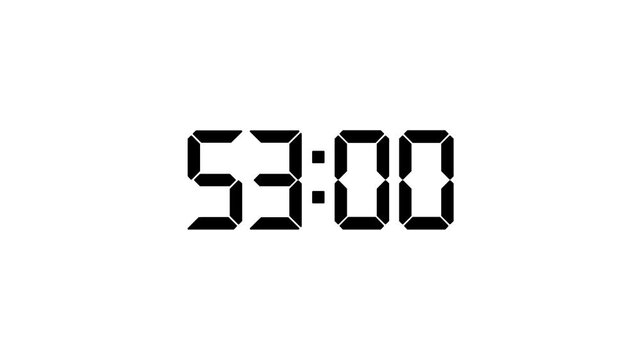 58 Minutes Digital timer counts down across dark and light stripes with cinematic motion