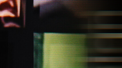 Fototapeta premium Display technology macro pixels screen glitching visual background