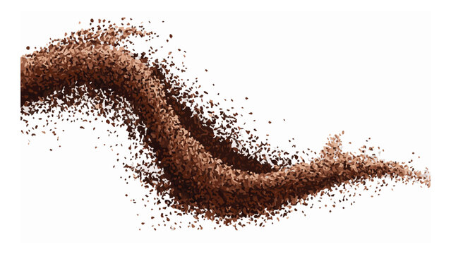 Abstract swirling brown particles creating flowing movement illusion in digital art and design