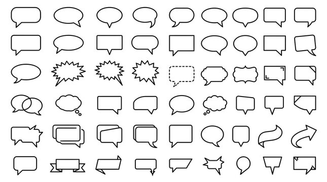 Speech Bubbles Icons Set - Chat, Communication, Dialogue, Message, Idea, Quote