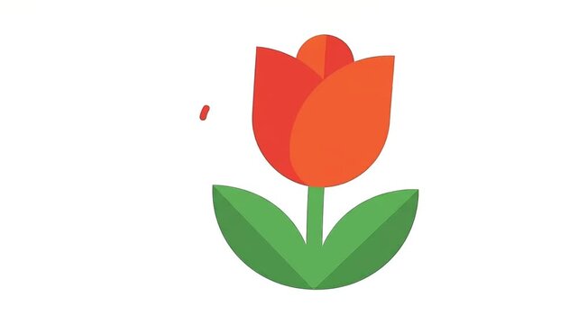 Minimalist Flat Design Animated Tulip Flower Loop Motion Graphic Videos