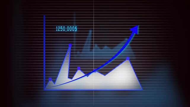 Blue Upward Trending Financial Graph with Dollar Amount and Grid Background finance. Blue financial graph illustrating upward trend with dollar amounts on structured grid layout.