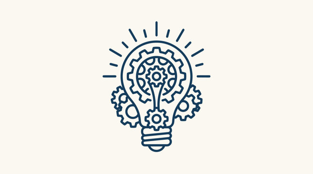 Creative idea light bulb with gears.