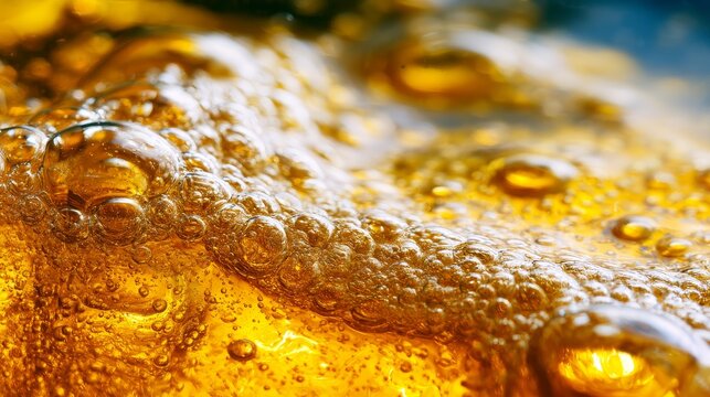 boiling oil hot cooking bubbles frying background golden liquid heat texture close up culinary kitchen food preparation high temperature energy dynamic surface abstract cooking concept