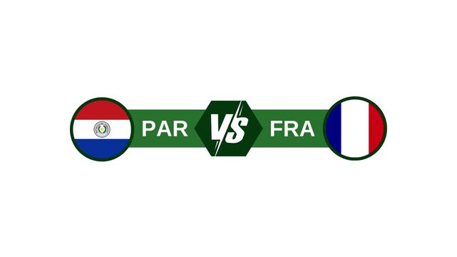 Paraguay Vs France Football Match Scoreboard Graphic Animation