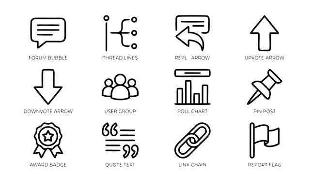 Forum and discussion icons set