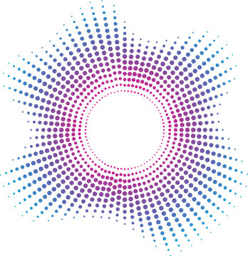 Sound equalizer visualizer graphic with colorful dots pattern