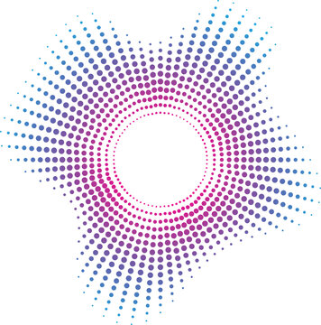 Sound equalizer visualizer graphic with colorful gradient dots