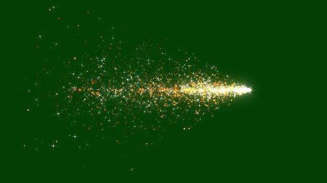 Glitter particles stars burst with magical star tail light, magic dust  sparkling stars shine effect, golden glitter sparkles star trail, glitter sparkle line and dust particle shine animation.