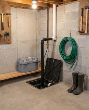 Basement sump pump setup for water damage prevention