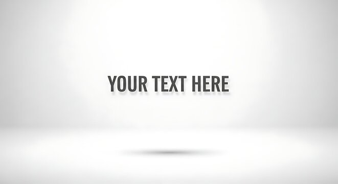Bold Placeholder Text Floating on Minimal White Studio Background