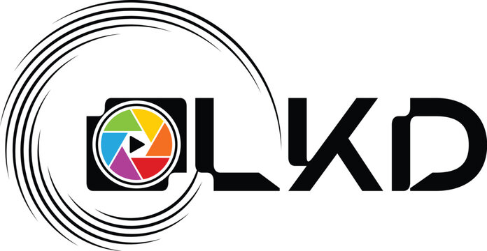 camera shutter, video production logo design