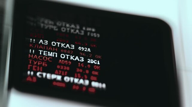 Diagnostic display showing errors as Turbo Failure and Valve in Russian