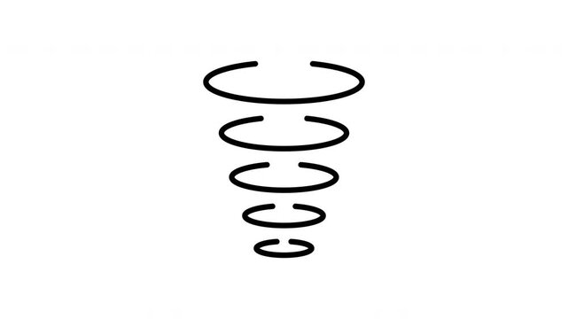 Tornado Spiral Animated Icon With Alpha Channel. Cyclone, Vortex, And Whirlwind Motion Graphic. Weather Phenomenon And Natural Disaster. On Transparent Background